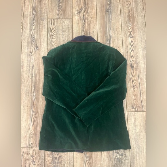 Vintage 90s Tabi International Velvet Blazer Green Gold Buttons size large - Picture 8 of 13